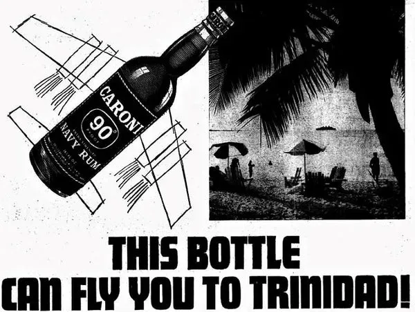 Publicité Caroni d'époque datée de 1965